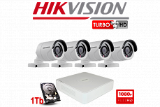 Комплект TurboHD видеонаблюдения Hikvision 2Mp DS-J142I/7104HGHI + HDD 1Tb