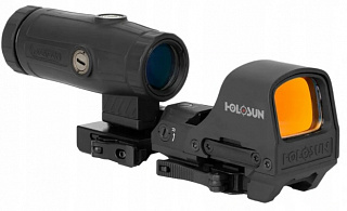 Коллиматорный прицел Holosun Open Reflex HS510C 2 MOA быстросъемный + увеличитель Holosun HM3X